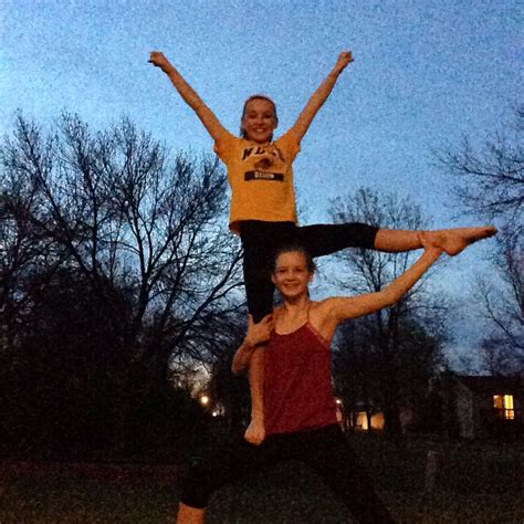 We Got Bored And Decided To Do Some Basic 2 Person Cheer Stunts Easy Cheerleading Stunts