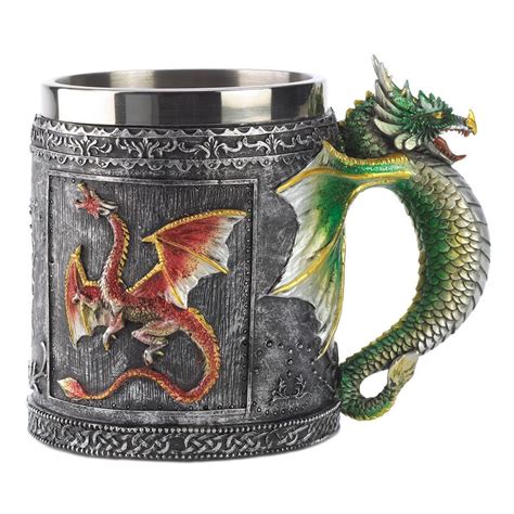 Medieval Royal Dragon Sparkle Decorative Mug Stainless Steel Cup
