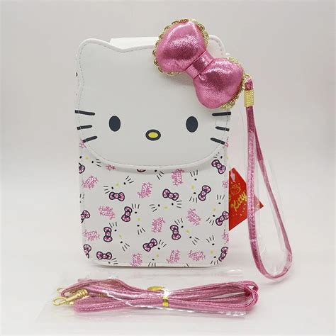 Genuine Hello Kitty Cat Bag High Quality Coin Purses Holders Can Put Two Phone Together In Coin