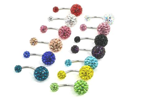 Buy 50pcs Full Crystal Gems Navel Belly Rings Navel Barbells Body