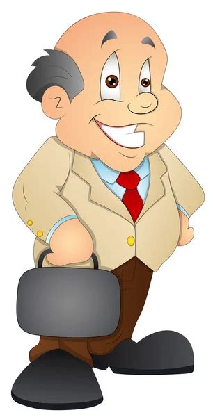 Cartoon Illustration Boss Businessman Comic Character Stock Vector