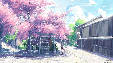 Fond De Fleurs De Cerisier De Paysage Danime 128214060692o Anime