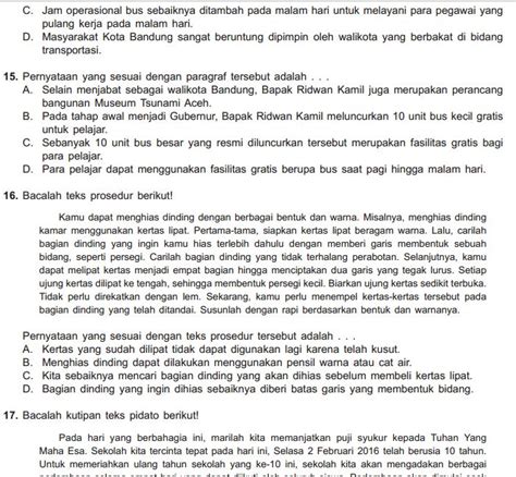 Contoh Soal Try Out Bahasa Indonesia Kelas 6 MI SD