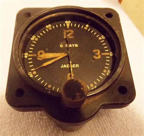Antique Wwii Jaeger 8 Day Aircraft Clock Clock Antiques Equipment