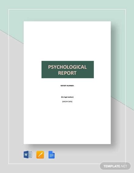 FREE Sample Psychological Reports In PDF MS Word Pages Google Docs
