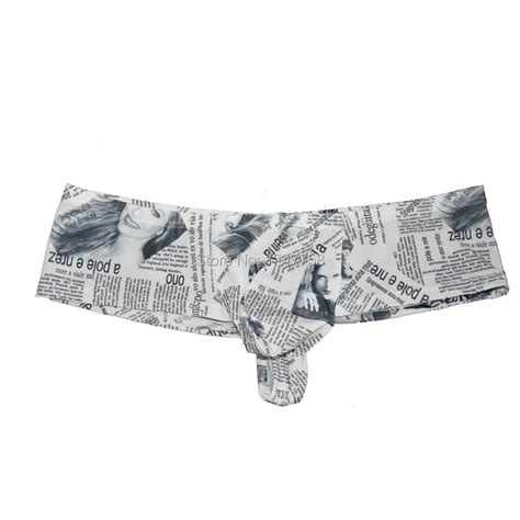 sexy men pants bikini mini boxers men s super soft smooth the newspaper printed underwear