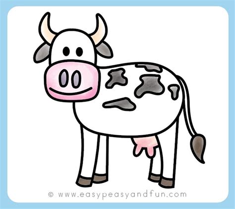 How To Draw A Cow For Kindergarten Draw Sketch Out