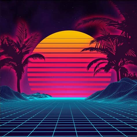 80s Palm Tree Sunset Wallpapers Top Free 80s Palm Tree
