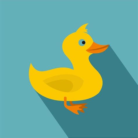 Premium Vector Yellow Duck Icon Flat Illustration Of Yellow Duck