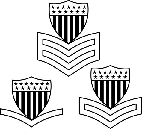 Us Coast Guard Enlisted Rank Insignia Vector File Black Whit Inspire