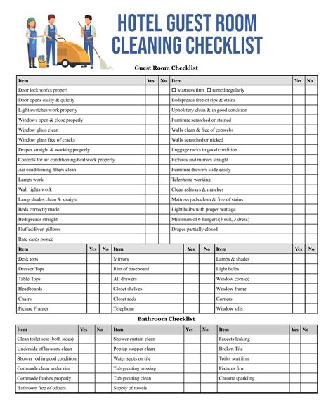 Hotel Room Maintenance Checklist Hotel Housekeeping Housekeeper Checklist Hotel Cleaning