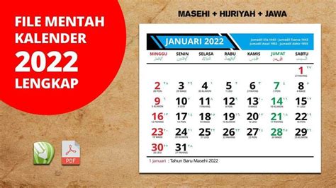 Kalender 2022 Lengkap Dengan Hijriyah Download Kalender 2022 Lengkap