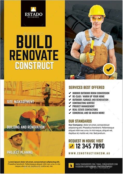contractor  builder flyer graphic design business flyer design