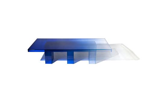 Null Blue Glass Clear Transition Color Dining Table By Studio Buzao