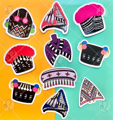 hmong-hat-stickers-hmong-sticker-hmong-design-hmong-art-etsy