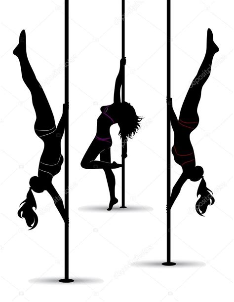 Set Of Black Silhouettes Of Dancing Girls Striptease — Stock Vector © Humming89 13257085