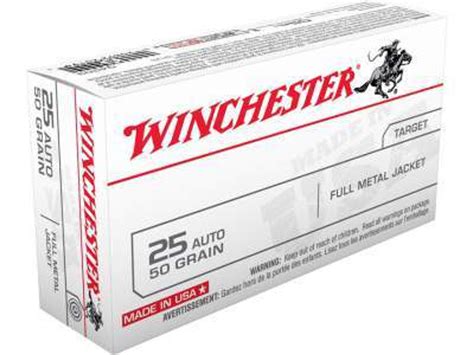 Winchester 25 Auto Q4203 50 Gr Fmj 50 Per Box
