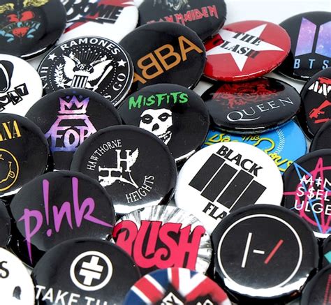 Band Logo Pins Rock Punk Metal Pop épingles Musicales Etsy France