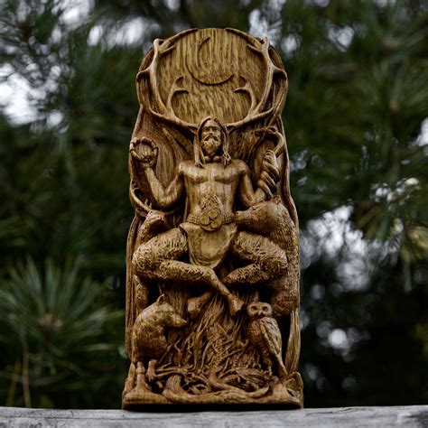 Cernunnos Cernun Wood Horned God Celtic God Altar Statue Etsy 日本