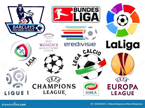Logos Of European Football Leagues Editorial Image Illustration Of