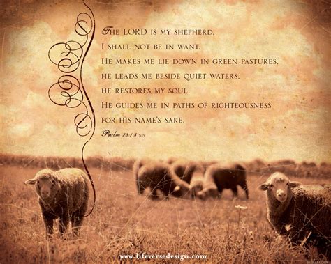 Psalm 023 — The Lord Is My Shepherd Vintage Life Verse Design