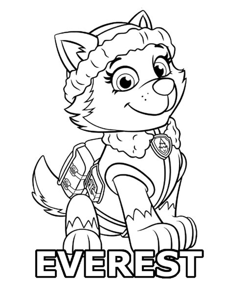 Everest Coloring Page Paw Patrol