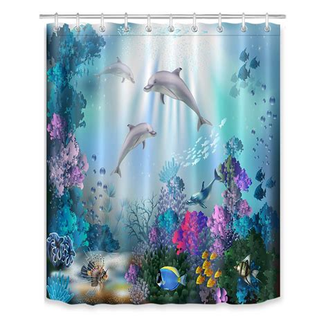 Check spelling or type a new query. Ocean Shower Curtain Dolphin Coral Reef Bathroom Curtains ...