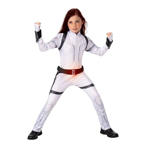 Girls Deluxe Black Widow White Suit Child Costume Small Size 4 6