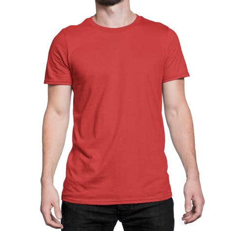 Plain Red T Shirt Unisex Front View Colorcapital Plain Red T