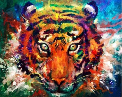 Beibehang Custom Art Graffiti Color Tiger Photo Wallpaper Decorative
