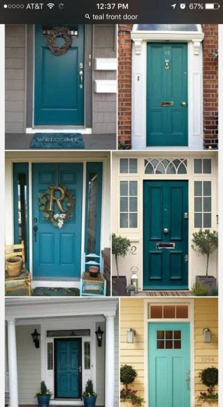 Teal Front Door Brick Turquoise 21 Ideas Exterior Door Colors