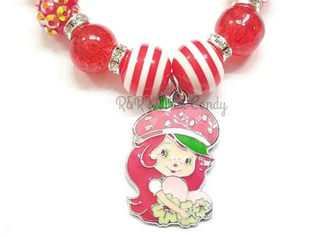 Strawberry Shortcake Charm Beaded Bracelet Girls Bracelets Etsy