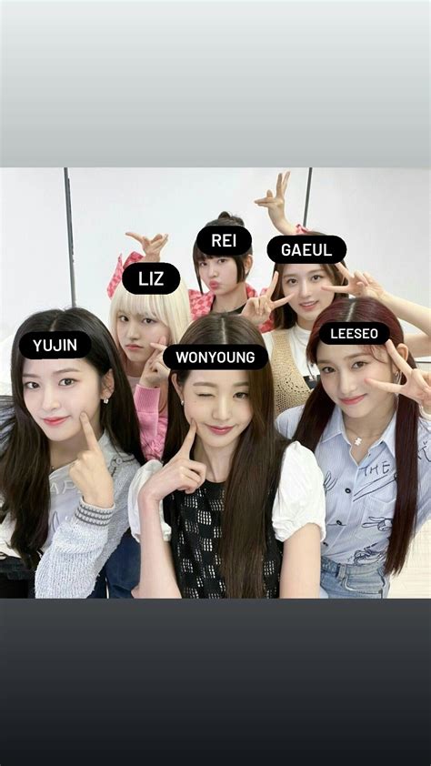 Ive Kpop Group Photo With Names Ot6 Kpop Group Names Girls Group