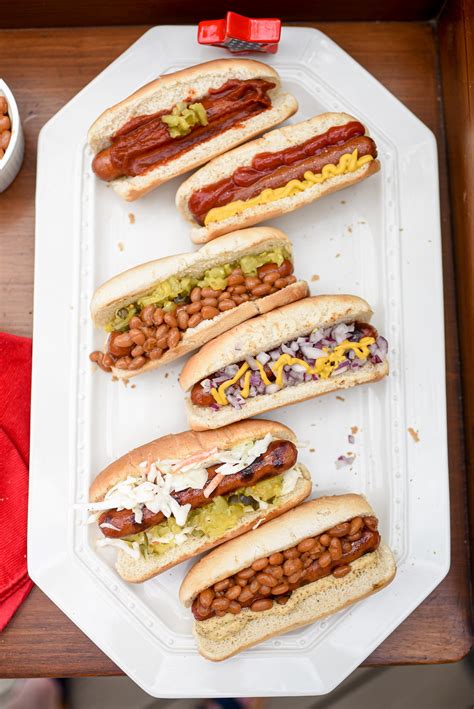 Build Your Own Loaded Hot Dog Bar For All Of Your Red White And Blue