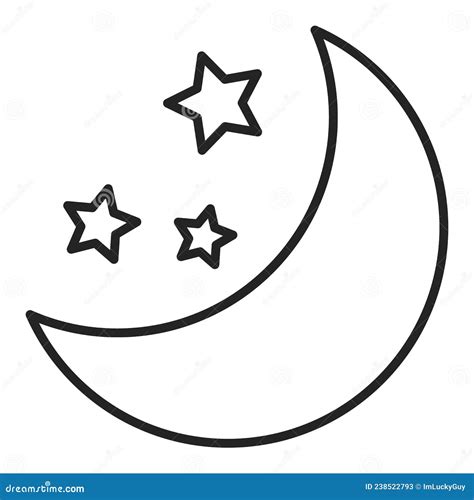 Night Icon Vector Isolated Symbol Of Moon And Stars Stock Vector