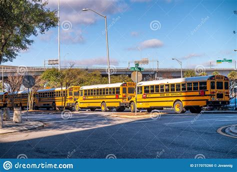 Jacksonville Fl February 2016 School Buses At The Terminal Station
