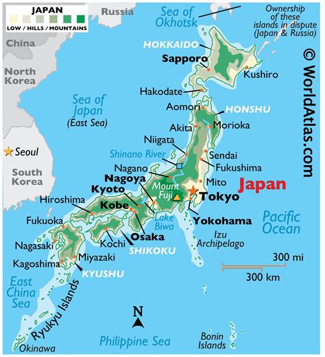 Japan Latitude Longitude Absolute And Relative Locations World Atlas