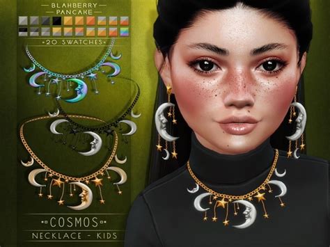 Cosmos Necklace And Earrings For Kids Sims 4 Jewelry