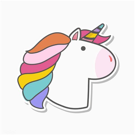Magical Rainbow Unicorn Sticker Vector Free Image By