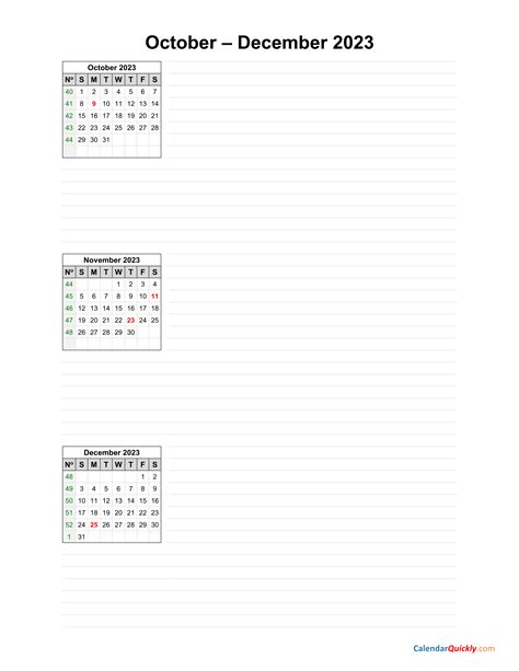 October To December 2023 Calendar Calendar Quickly
