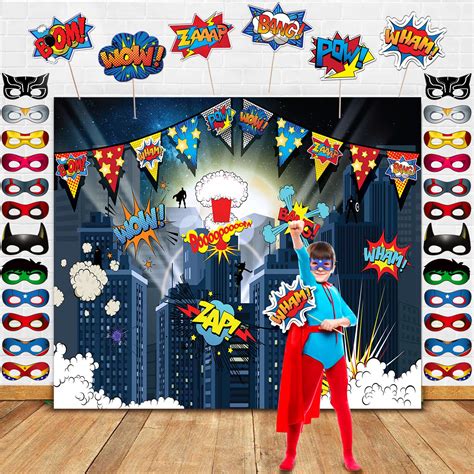 Buy Tmcce Superhero Birthday Party Supplies Superhero Cityscape