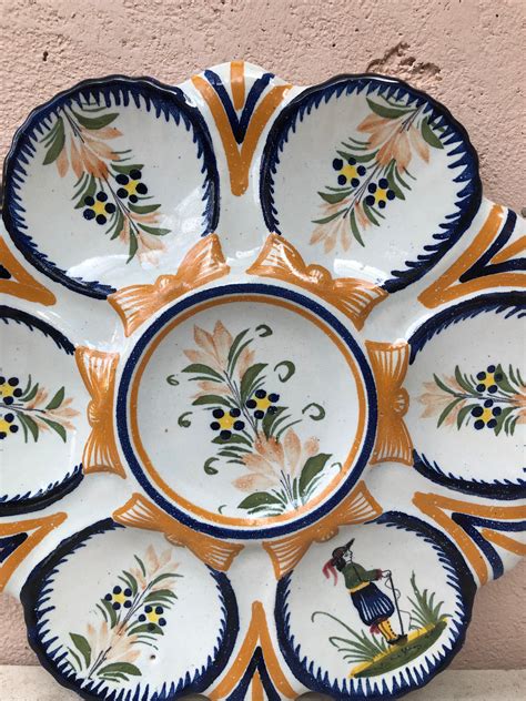 French Faience Oyster Plate Henriot Quimper Circa 1930 For Sale At 1stDibs