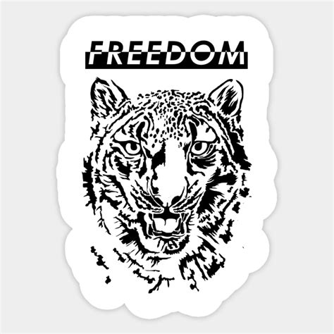 Freedom Leopard Stencil Art Wild Animals Sticker Teepublic