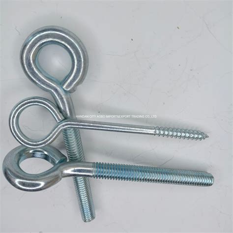 Carbon Steel White Zinc Plated Turned Eye Bolts Wire Eye Bolt China