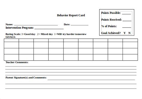 Free 13 Progress Report Card Templates In Ms Word Pdf