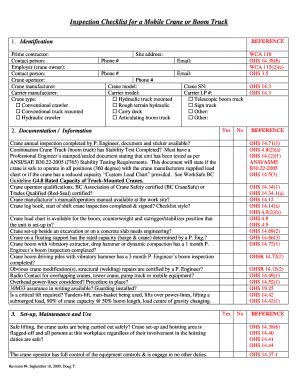 Overhead Crane Inspection Checklist Fill Online