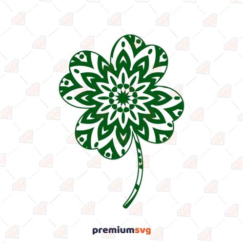 Four Leaf Clover Mandala Svg Shamrock Svg Instant Download Premiumsvg