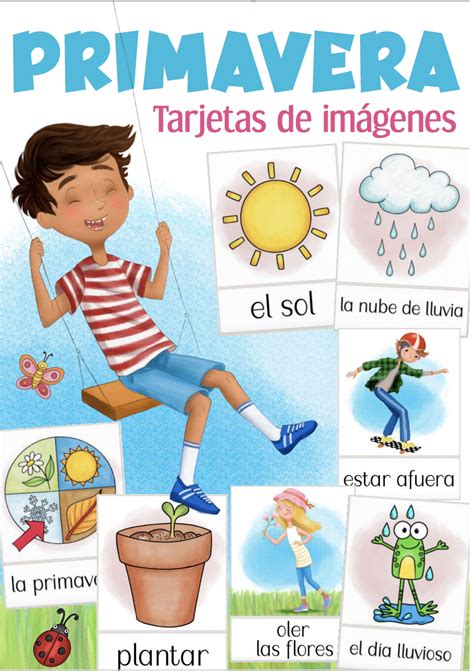 Primavera Spring Flash Cards Picture Word Cards Spanish