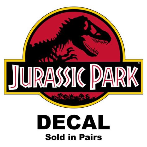 jurassic park logo decals pair jp gear