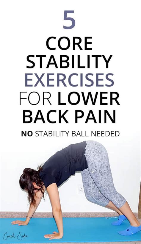 Core Stability Exercises For Lower Back Pain No Stability Ball Needed Coach Sofia Fitness